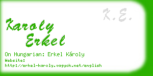 karoly erkel business card