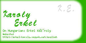 karoly erkel business card
